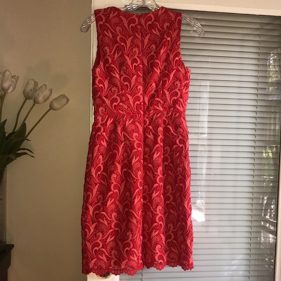 Ann Taylor Petite Two Tone Lace Sheath Dress - Picture 8 of 12